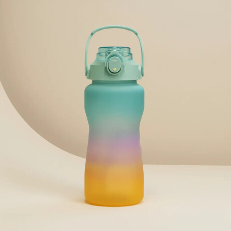 Botella Caramañola Agua 2Lt en Plástico con Sorbito y Manija Verde