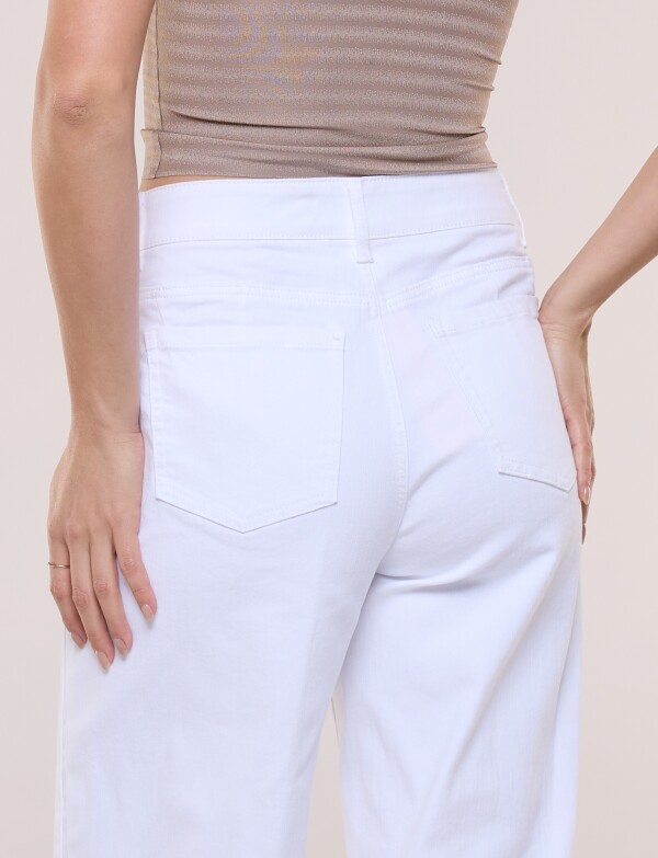 Jean Wide Leg Con Detalle Botones BLANCO