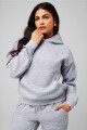 Polera Cozy Fleece Hoodie Mujer Classic Grey Heather