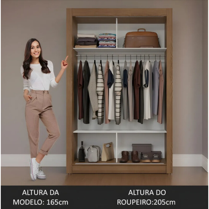 Ropero Placard 2 Puertas Corredizas 1 Espejo Denver Negro