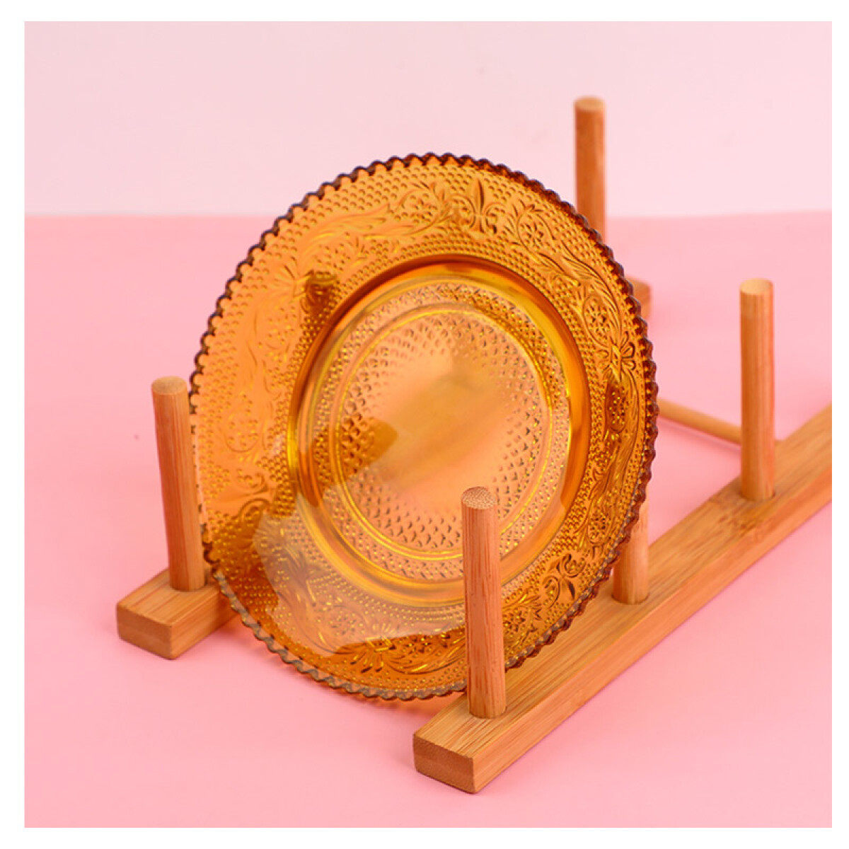 Plato de vidrio color ámbar 15 cm - Plato De Vidrio Color ámbar 15 Cm 