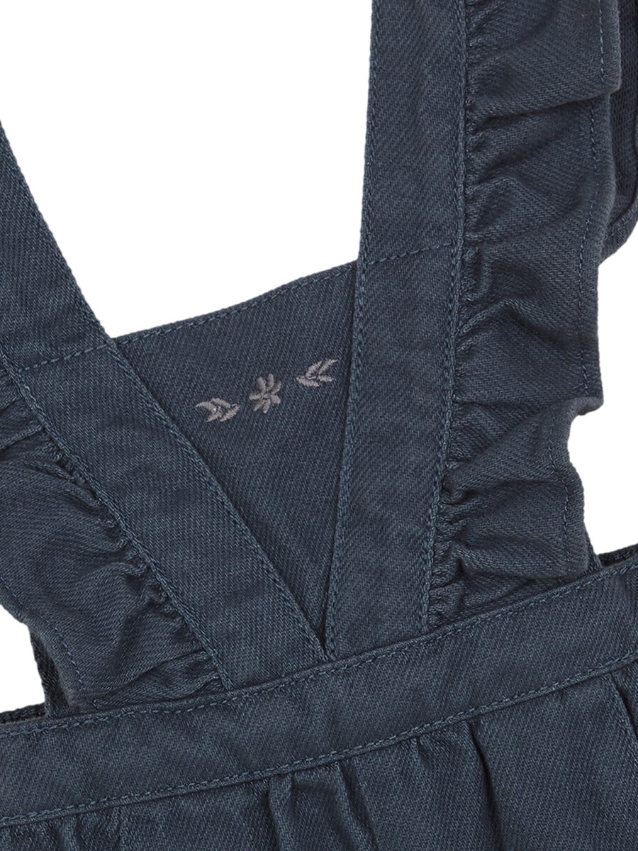 Peto Corto De Rayas Con Volantes Azulado