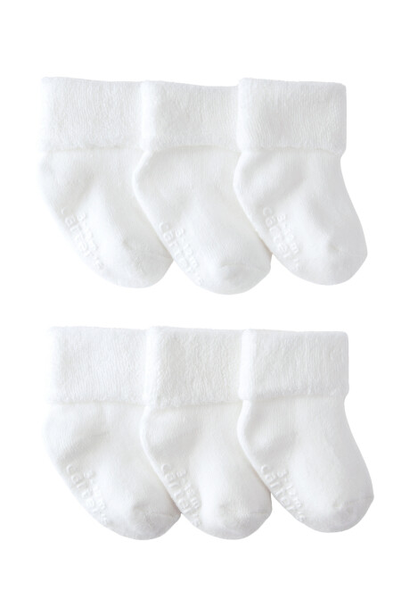 Pack seis pares de medias de algodón, con puños Sin color