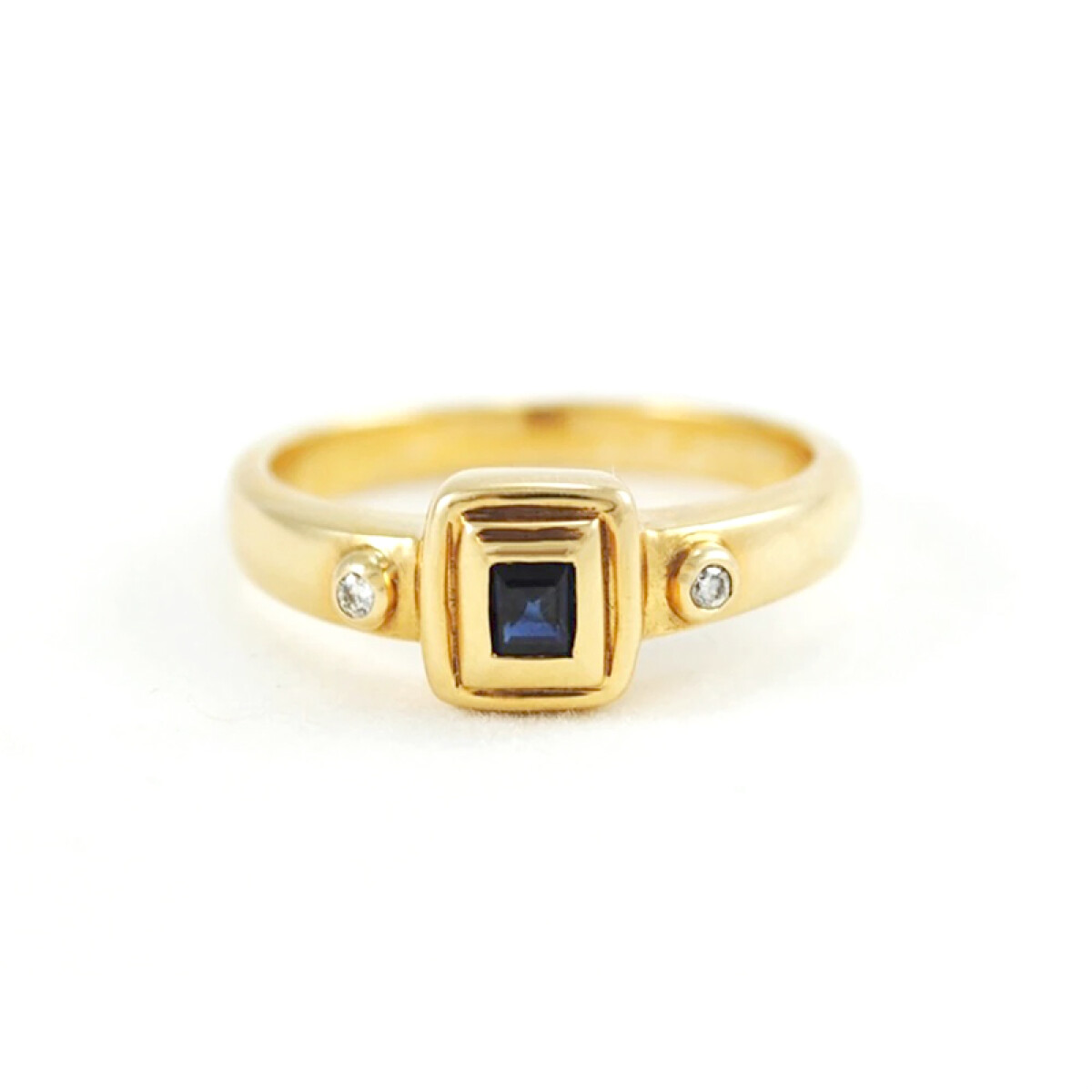 Anillo Oro 18K Con Brillantes Y Zafiros 