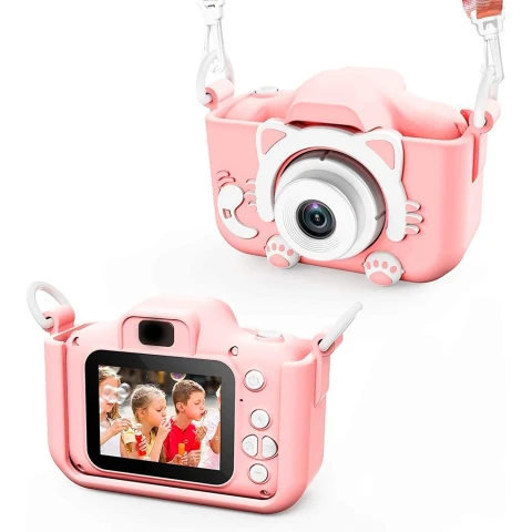 Cámara De Fotos Infantil Con Pantalla 2' Fácil De Usar Variante Color Rosa