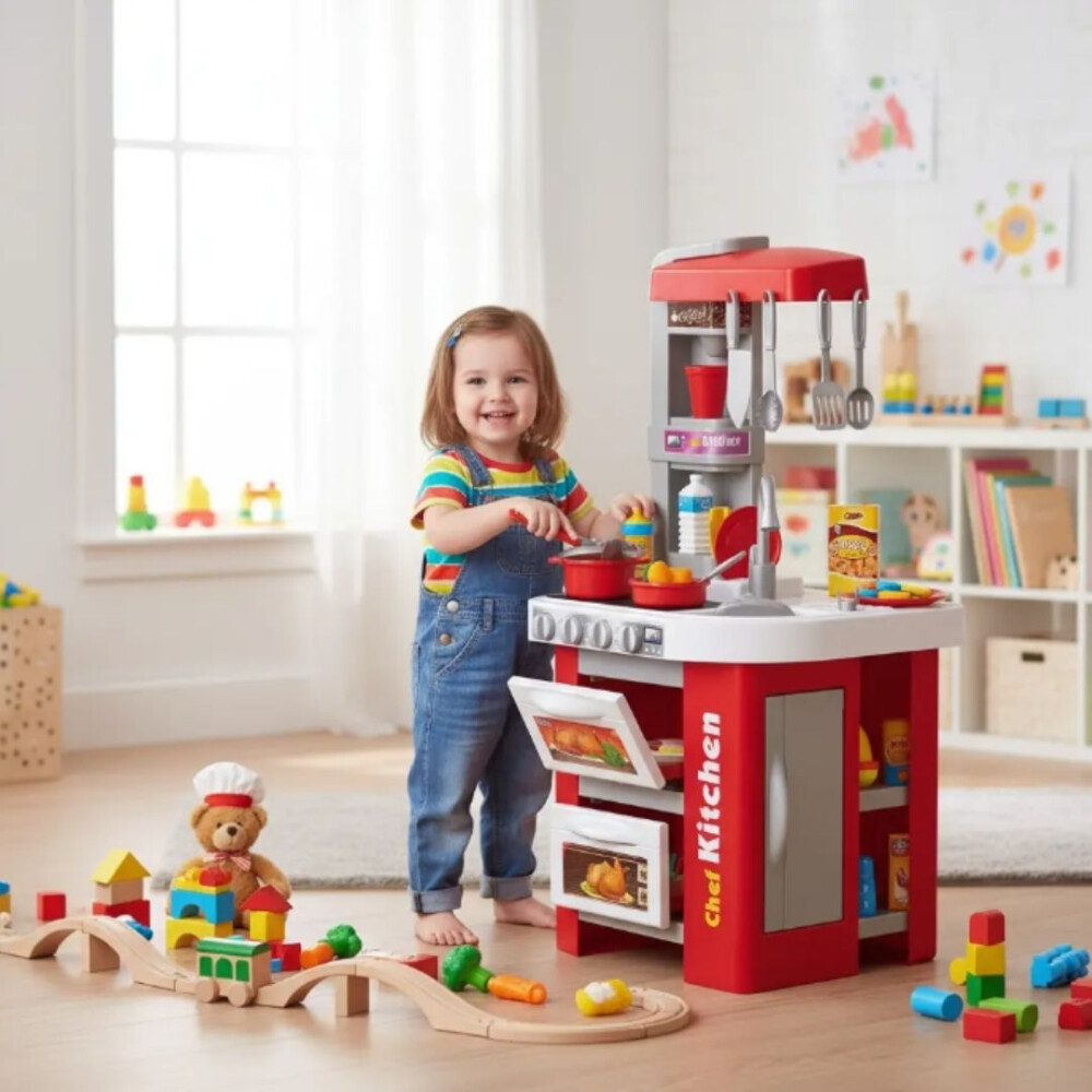 Cocina Infantil Chef Kitchen Con Accesorios Y Luces Cocina Infantil Chef Kitchen Con Accesorios Y Luces