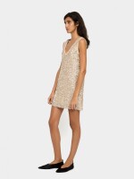 Vestido Corto De Lentejuelas crudo