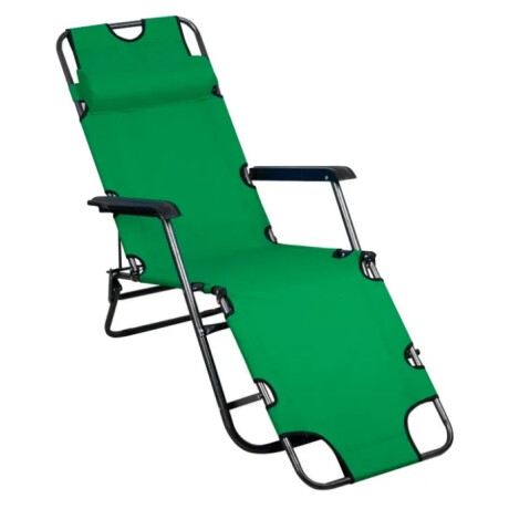Silla Reposera Catre Plegable Anatómica Liviana Con Almohada Verde