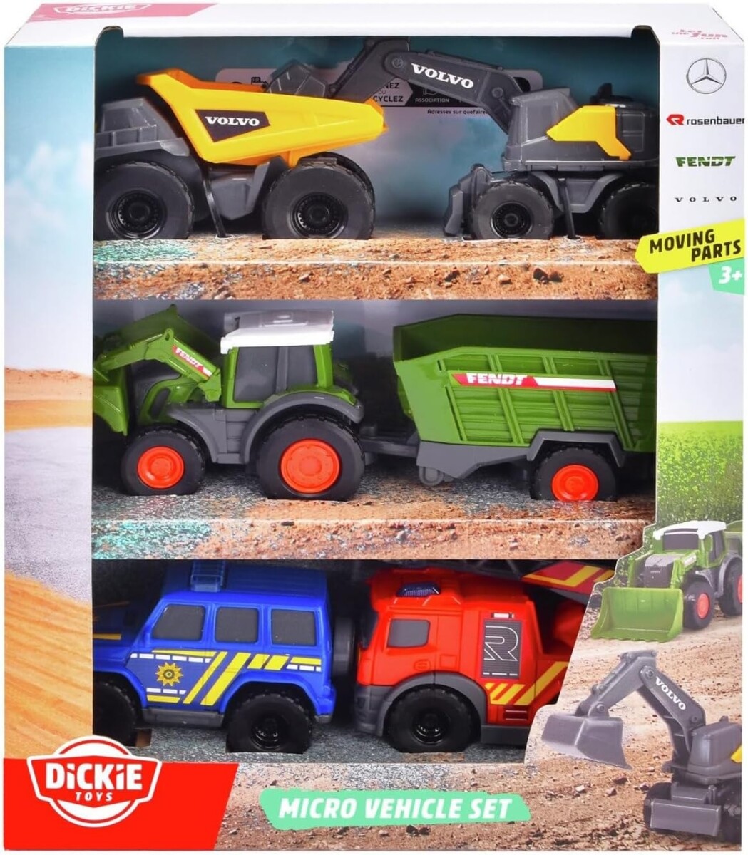 Dickie Toys - Set de 5 microcoches de juguete (cada uno de aprox. 8 cm) 