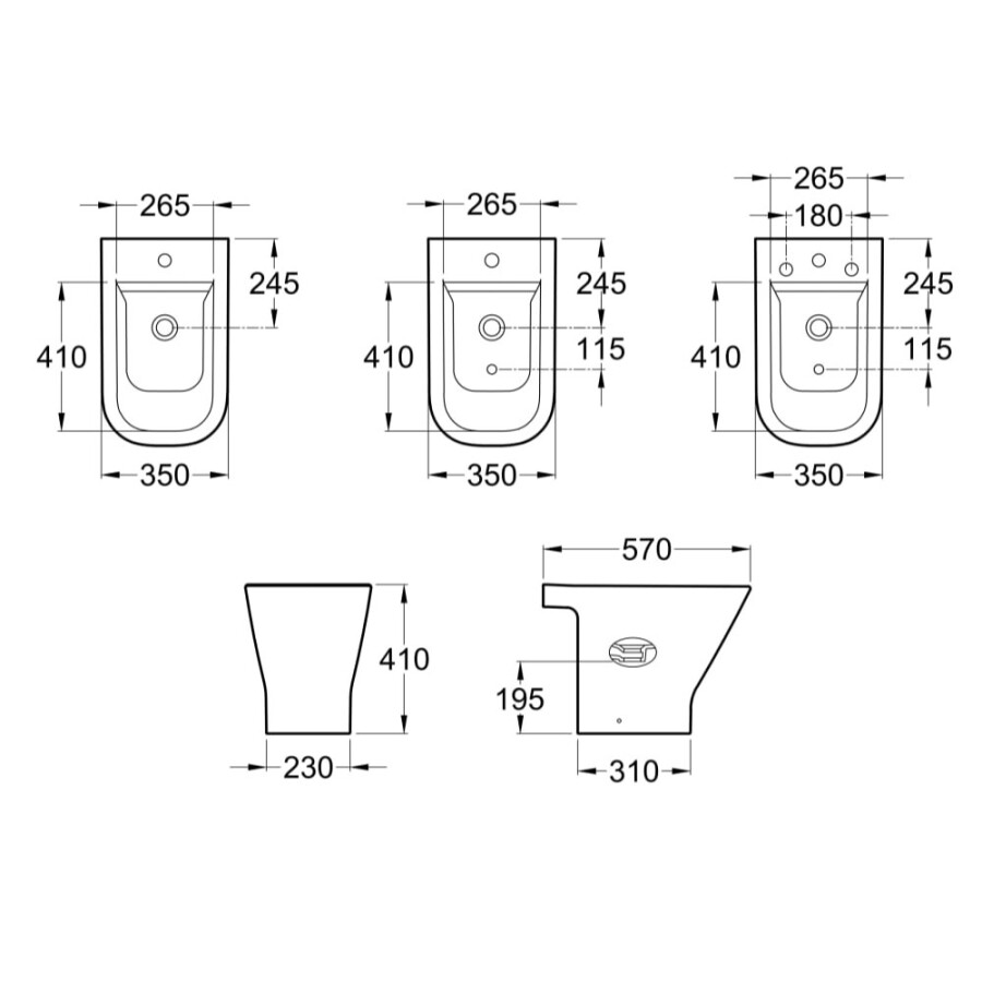 Bidet The Gap tres Agujeros Blanco Bidet The Gap tres Agujeros Blanco