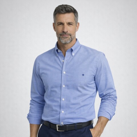 CAMISA SPORT Celeste oscuro