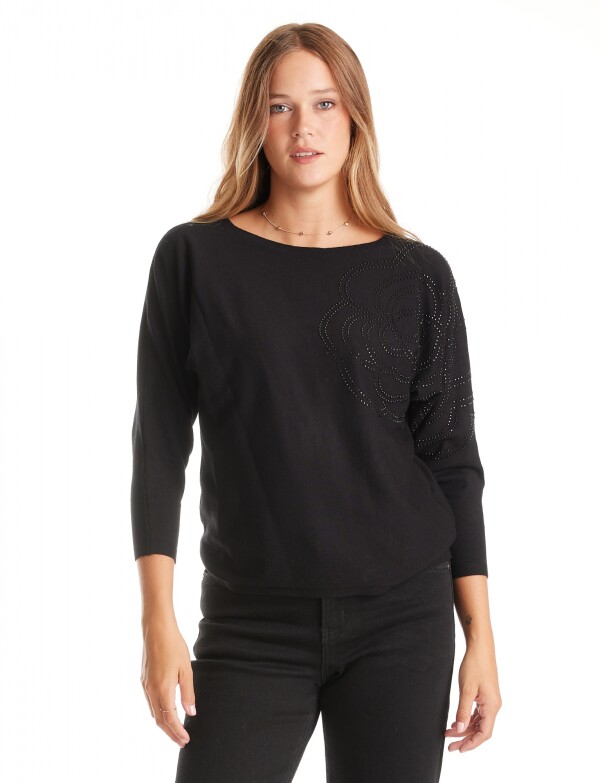 Buzo Dolman Brillos NEGRO