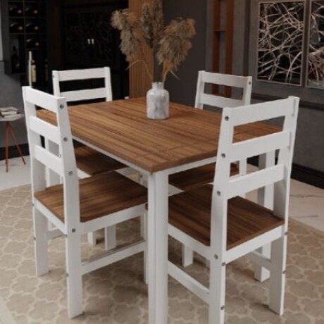 Juego De Comedor Bella 4 Sillas Uv Blanco Cera SM-GB Juego De Comedor Bella 4 Sillas Uv Blanco Cera SM-GB