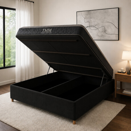 Sommier 2 Plazas THM Hybrid Silver Smart Box Baúl Negro