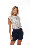 BLUSA MARIA ESTAMPADO CELESTE Y CORAL