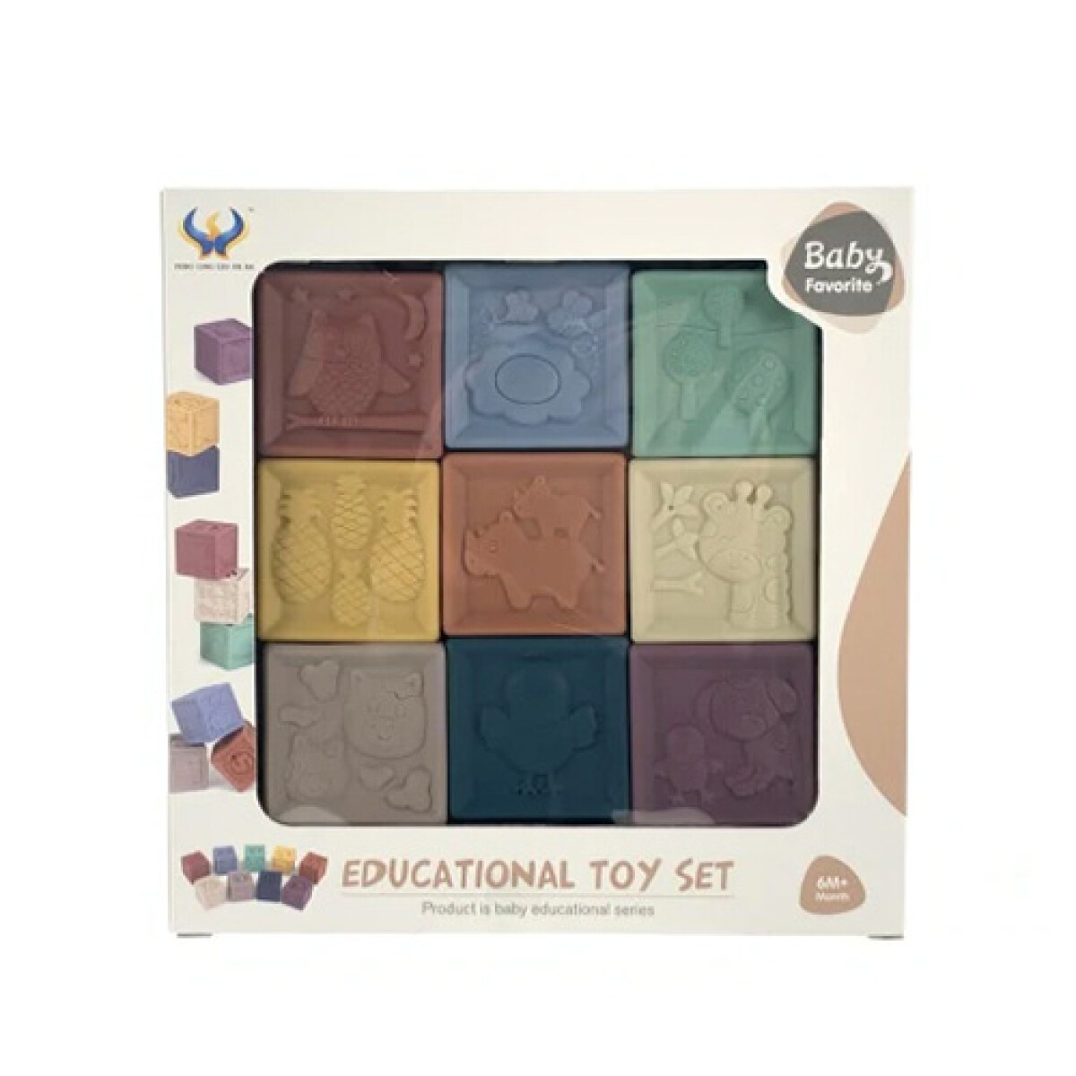 Set Infantil 9 Cubos Sensoriales Silicona 