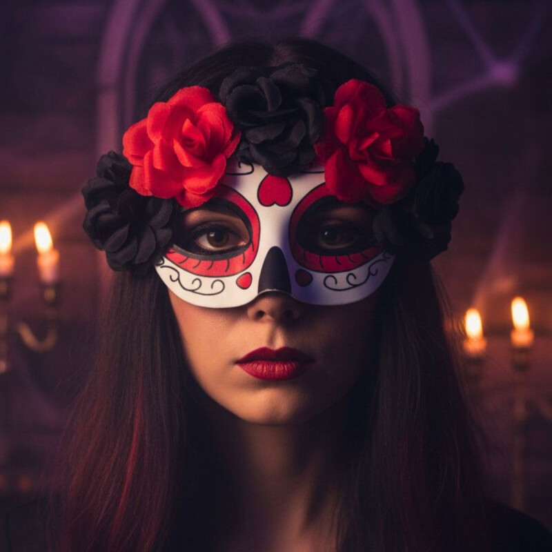 Máscara Media Cara Pintada / Catrina Máscara Media Cara Pintada / Catrina