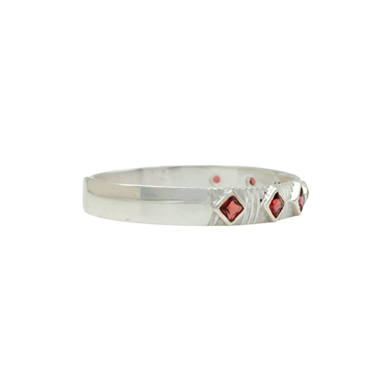 Brazalete Pune-Plata 925 rodinada-Piedra Granate-BR2021 conpiedra