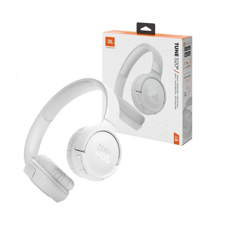 Auriculares Inalámbricos Bluetooth JBL Tune 520BT Blancos AUDÍFONO JBL T520 INALÁMBRICO BLUETOOTH BLANCO