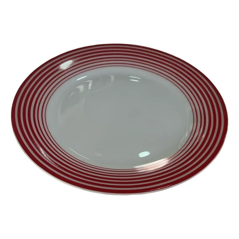 PLATO DE POSTRE CON DISEÑO ESPIRALES ROJOS - BG PLATO DE POSTRE CON DISEÑO ESPIRALES ROJOS - BG