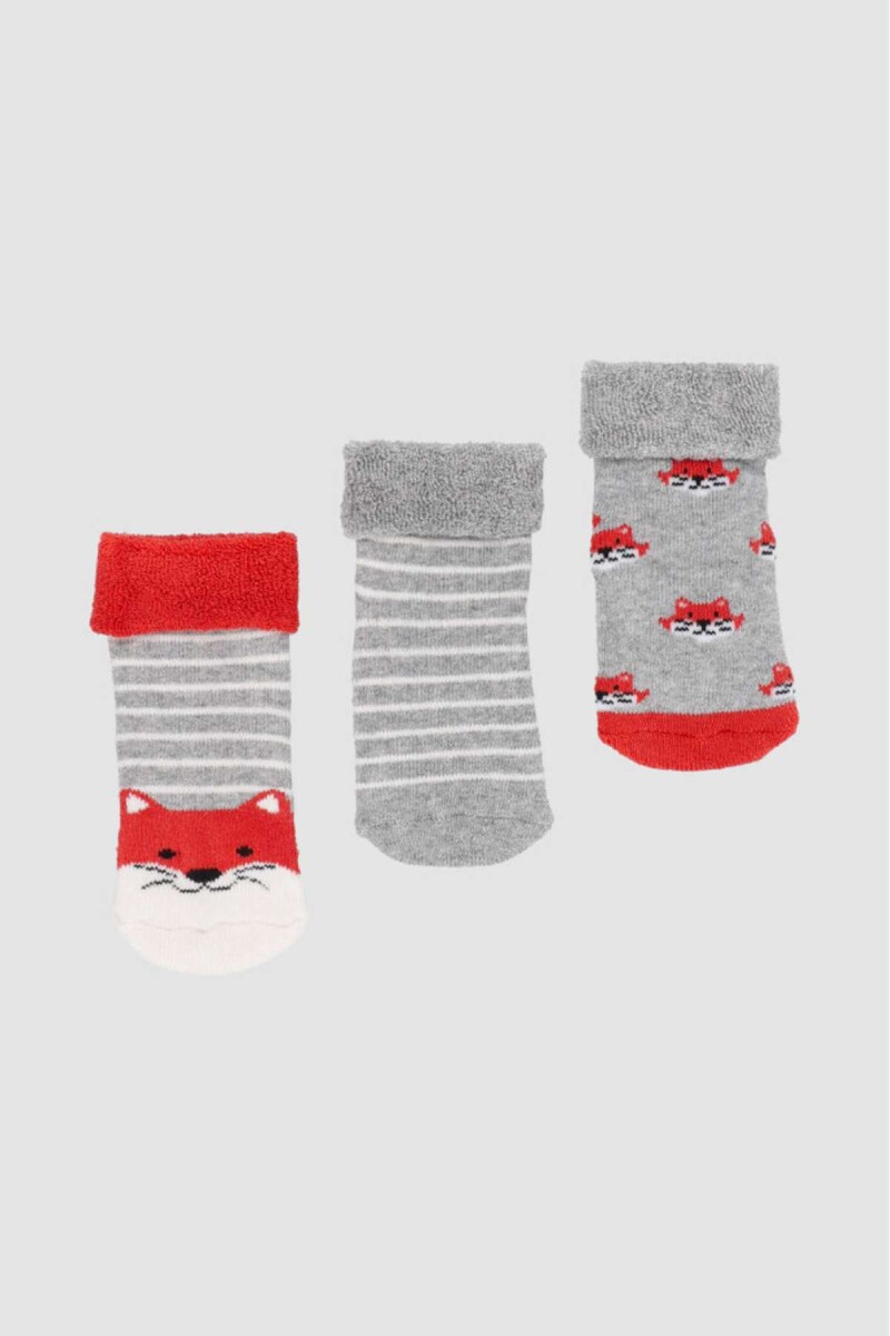Pack x3 medias bebe con diseño puño volcado - Variante 26 