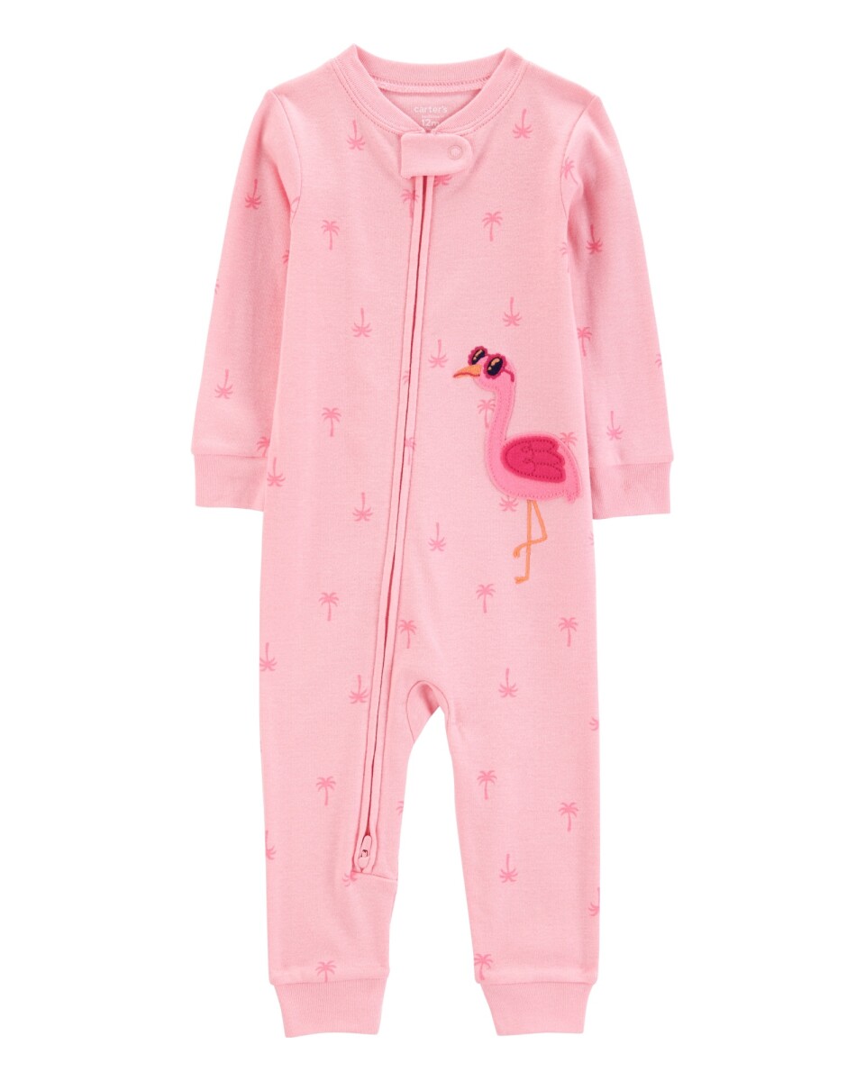 Pijama una pieza de algodón, diseño flamenco 