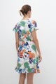 Vestido cruzado con estampa floral multicolor