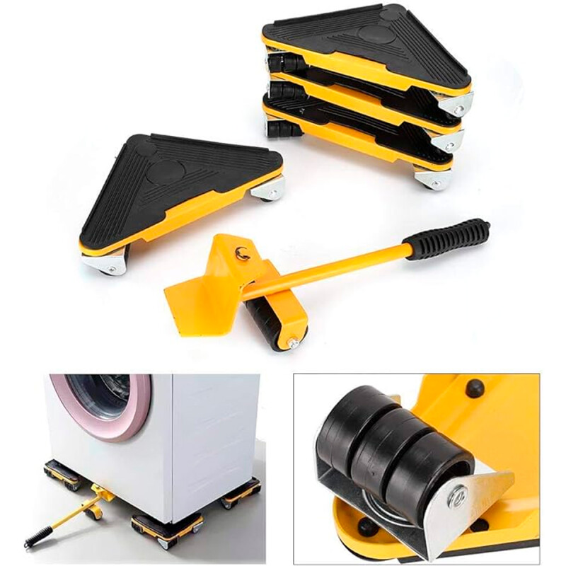 Soporte con ruedas para mueble AMARILLO