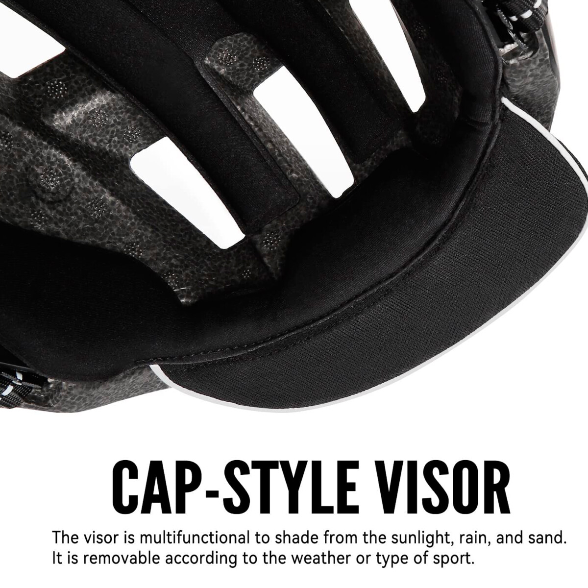 Vitcgoal - Casco para Ciclismo Urbano VA130 - Borde de Vicera y Tiras Dobles Reflectantes. Ajustable - 001 