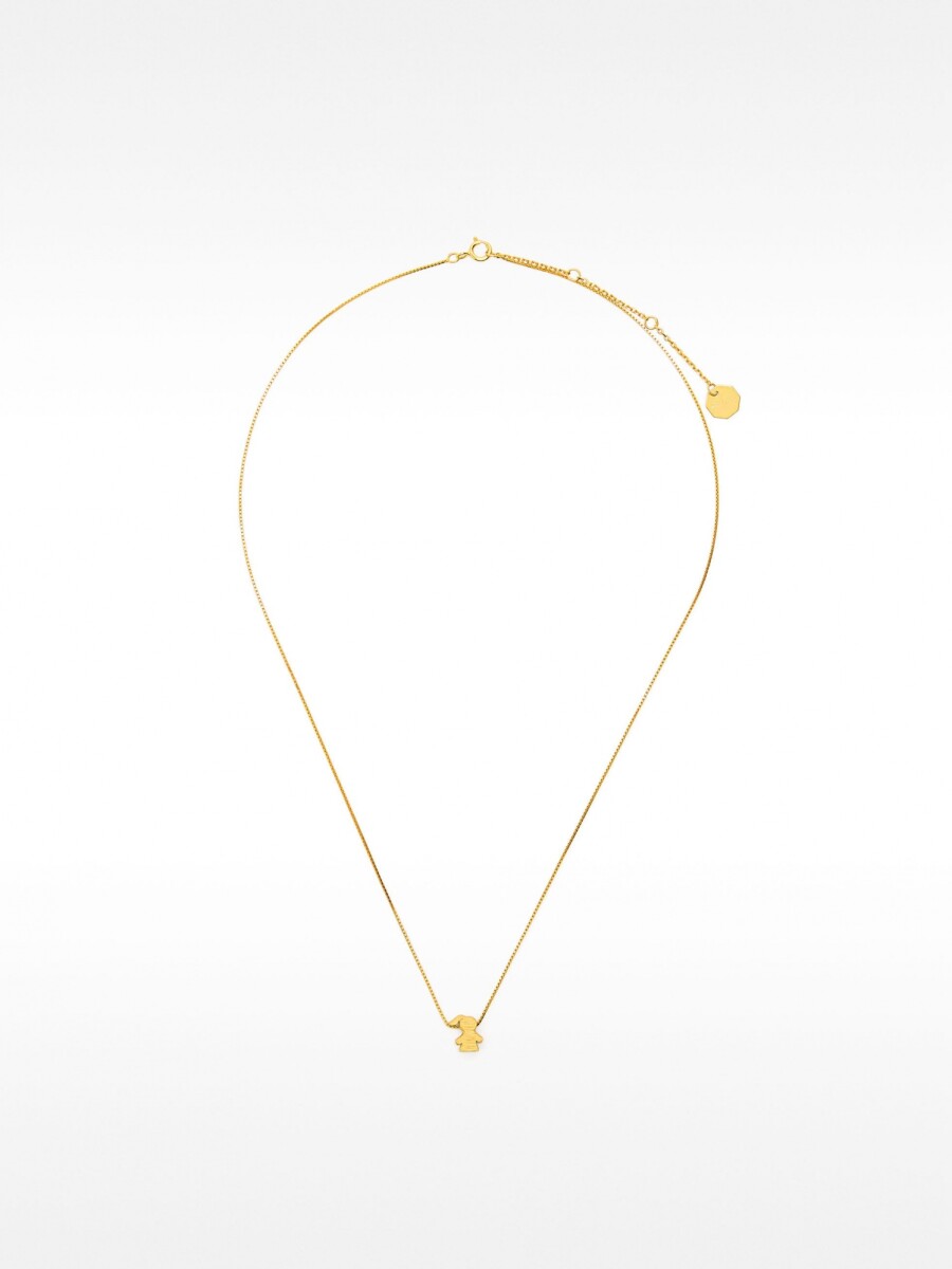 Collar Corto Con Charm Niña - Plata De Ley 925 dorado