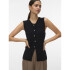 VMSABA SL O-NECK BUTTON VEST BTQ BLACK