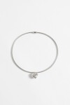 Collar choker dije corazón plateado
