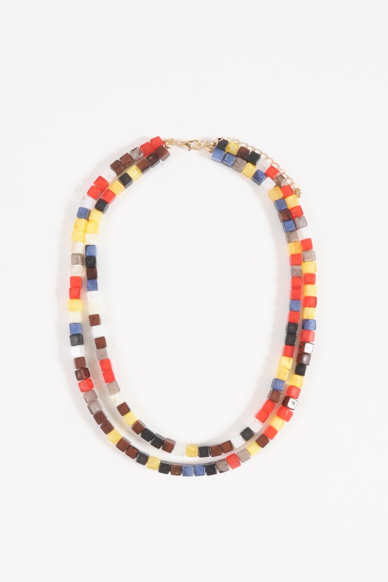 Collar doble cadena multicolor