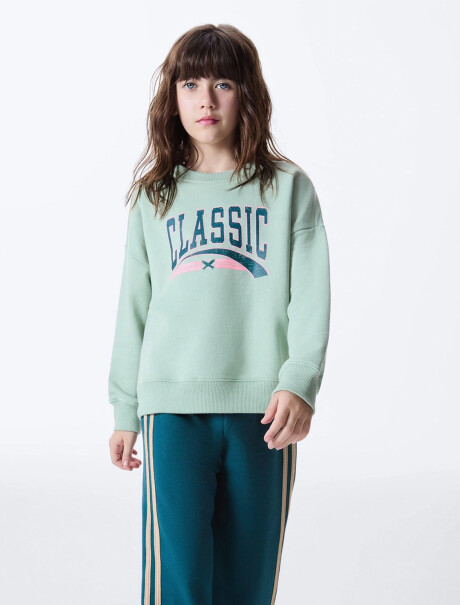 BUZO INFANTIL CON ESTAMPA VERDE