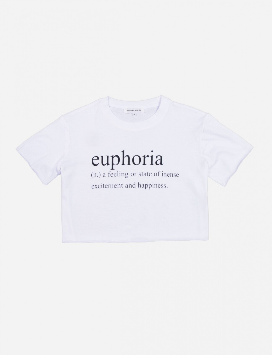 Remera crop con texto - BLANCO 