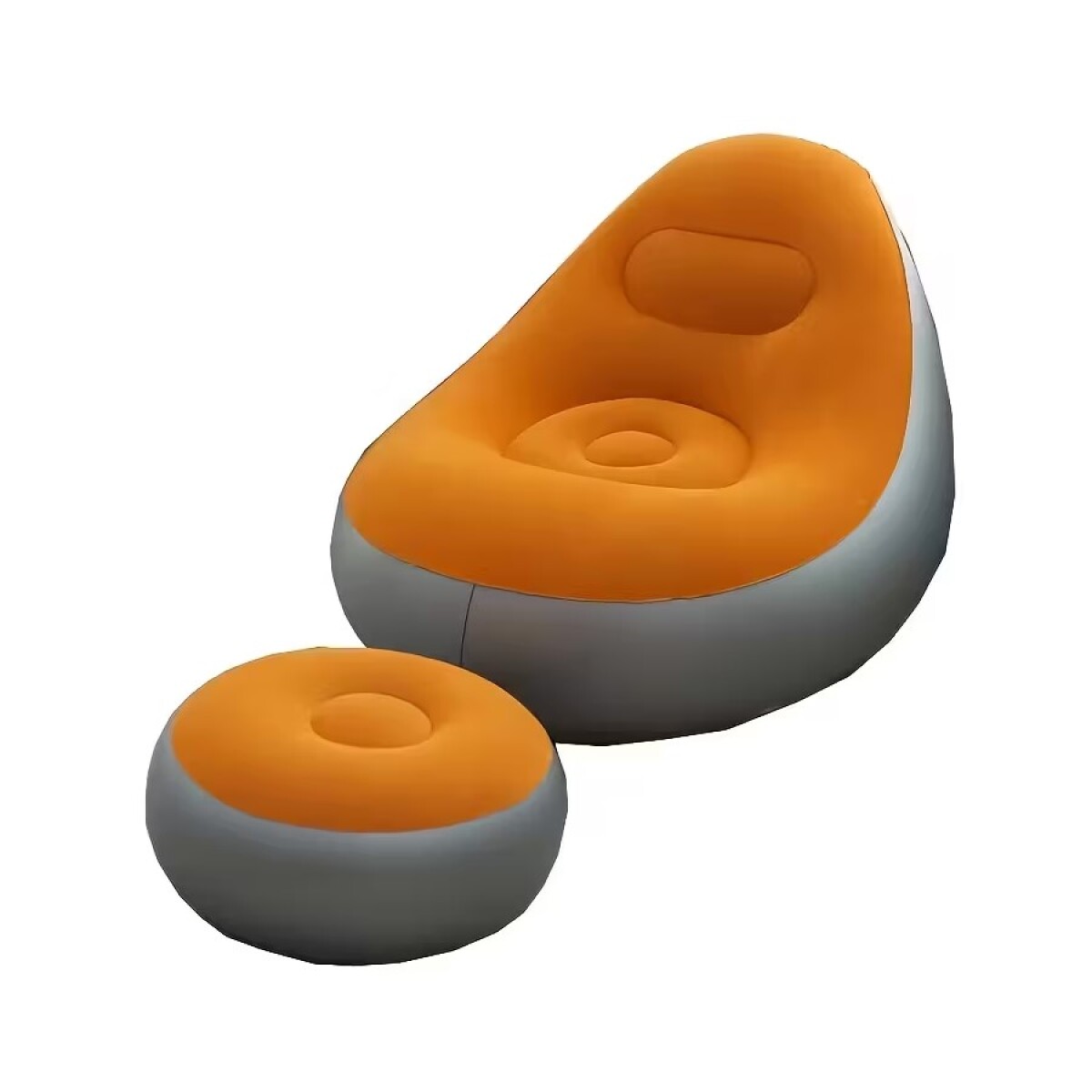 Sillón Puf Inflable Con Posa Pies 100Kg Varios Colores - NARANJA 