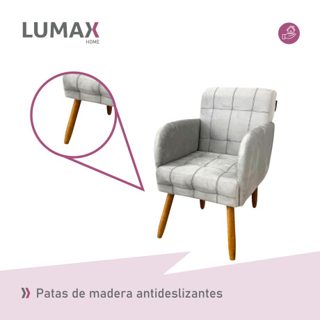 Pack x2 Sillón poltrona 1 cuerpo Lumax Maya nórdico de tela Granito