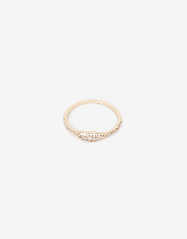 Anillos Chicos Strass Anillo Con Cubic Zirconia - Dorado