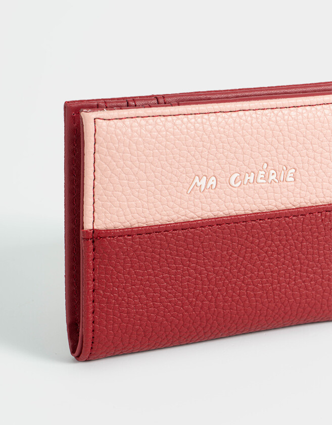 Billetera Billetera Colorblock - Rojo Burdeaux