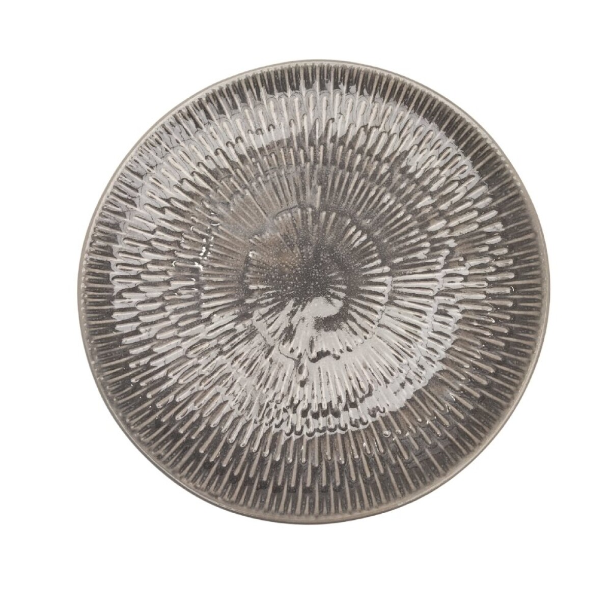PLATO DE POSTRE CERAMICA D22CM TEXTURA GRIS 