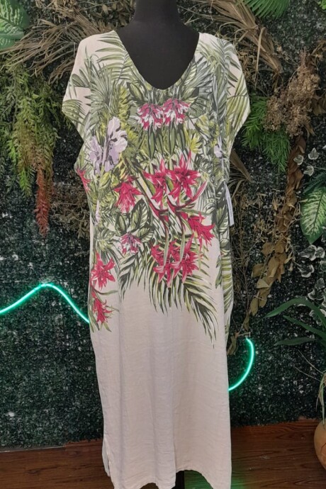 VESTIDO TROPICAL Beige