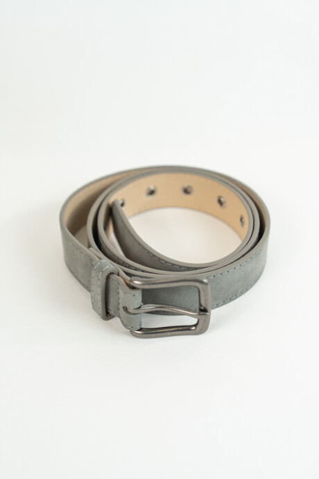 Cinturon Matte Eyelets Gris