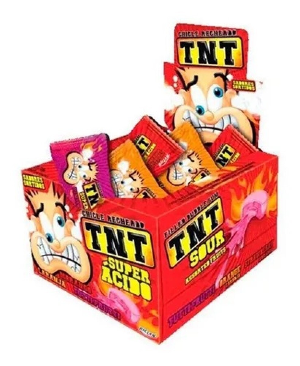 CHICLE TNT SUPER ACIDO X 40PCS RELLENO (ROJO) 