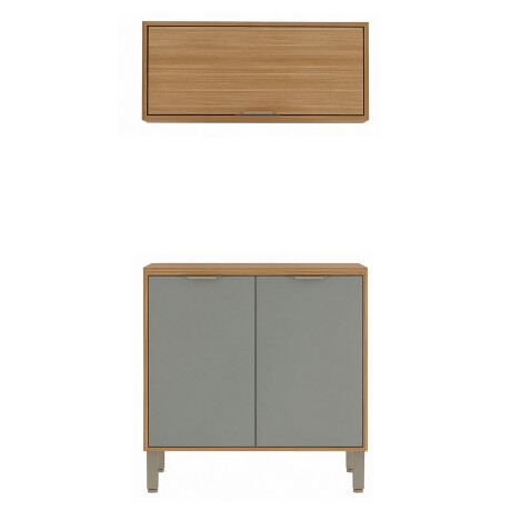 JUEGO DE COCINA 2 MODULOS MESADA MDF LINEA COLORS FREIJO Y VERDE