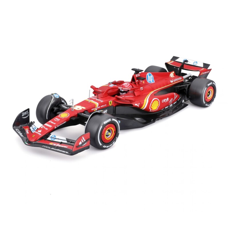 Juguete Bburago Auto Miniatura de Carrera Escala 1:24 Ferrari Leclerc 26820