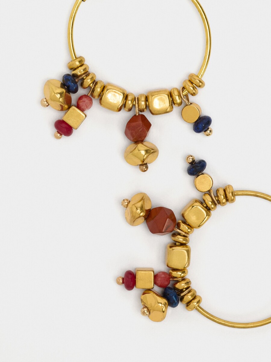 Aros Con Piedras multicolor