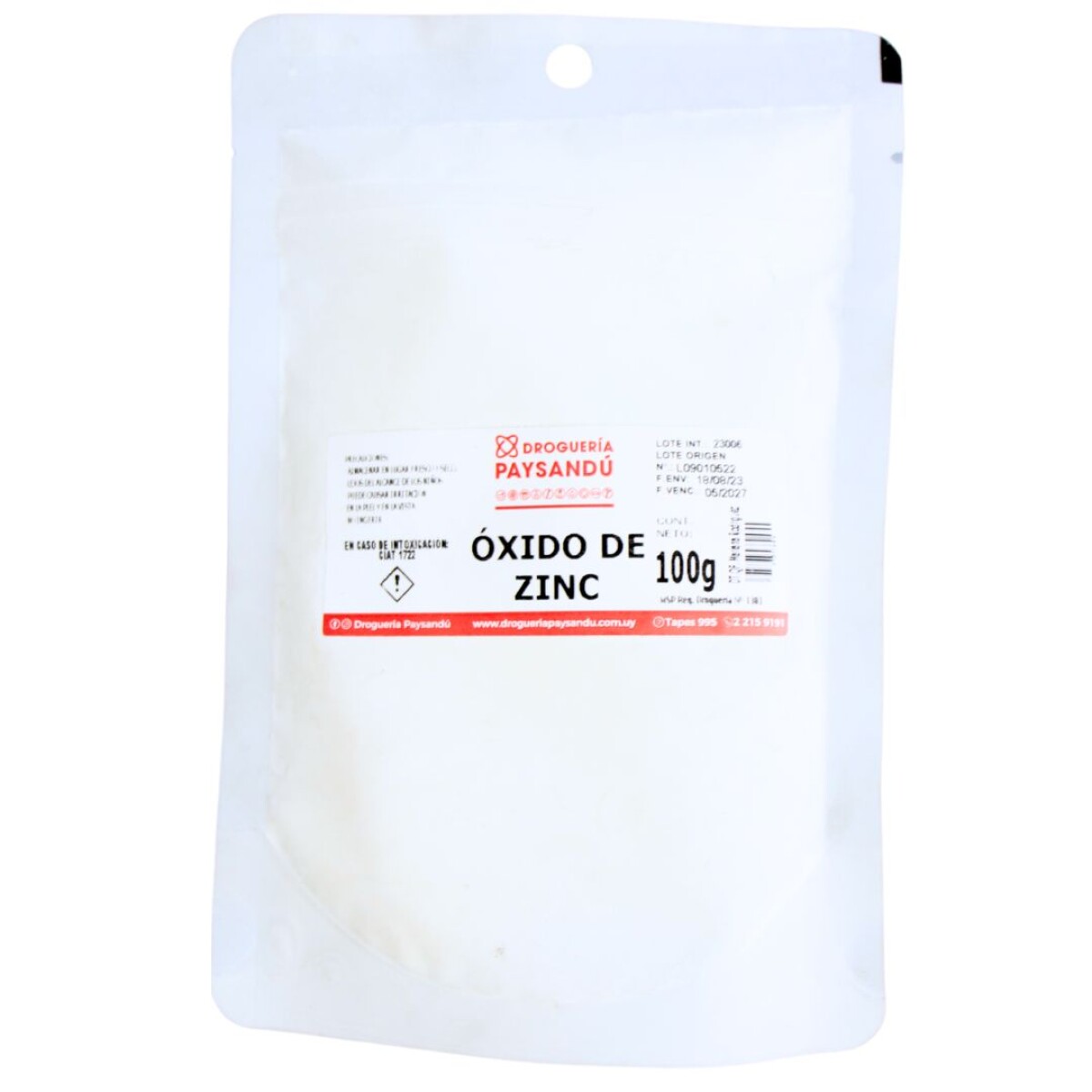 Oxido de zinc x 100g 