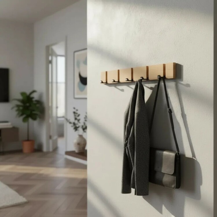 PERCHERO ORGANIZADOR DE BAMBU 5 GANCHOS PERCHERO ORGANIZADOR DE BAMBU 5 GANCHOS