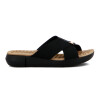 Wonder Sandalias Dama Confort Tira Cruzada C/ Aplique Negro