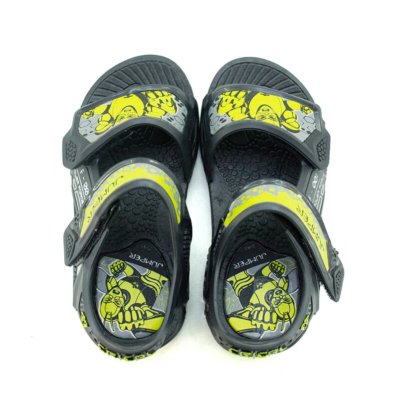 Sandalia Crical C/Velcro de Niños - C204 Negro-blanco